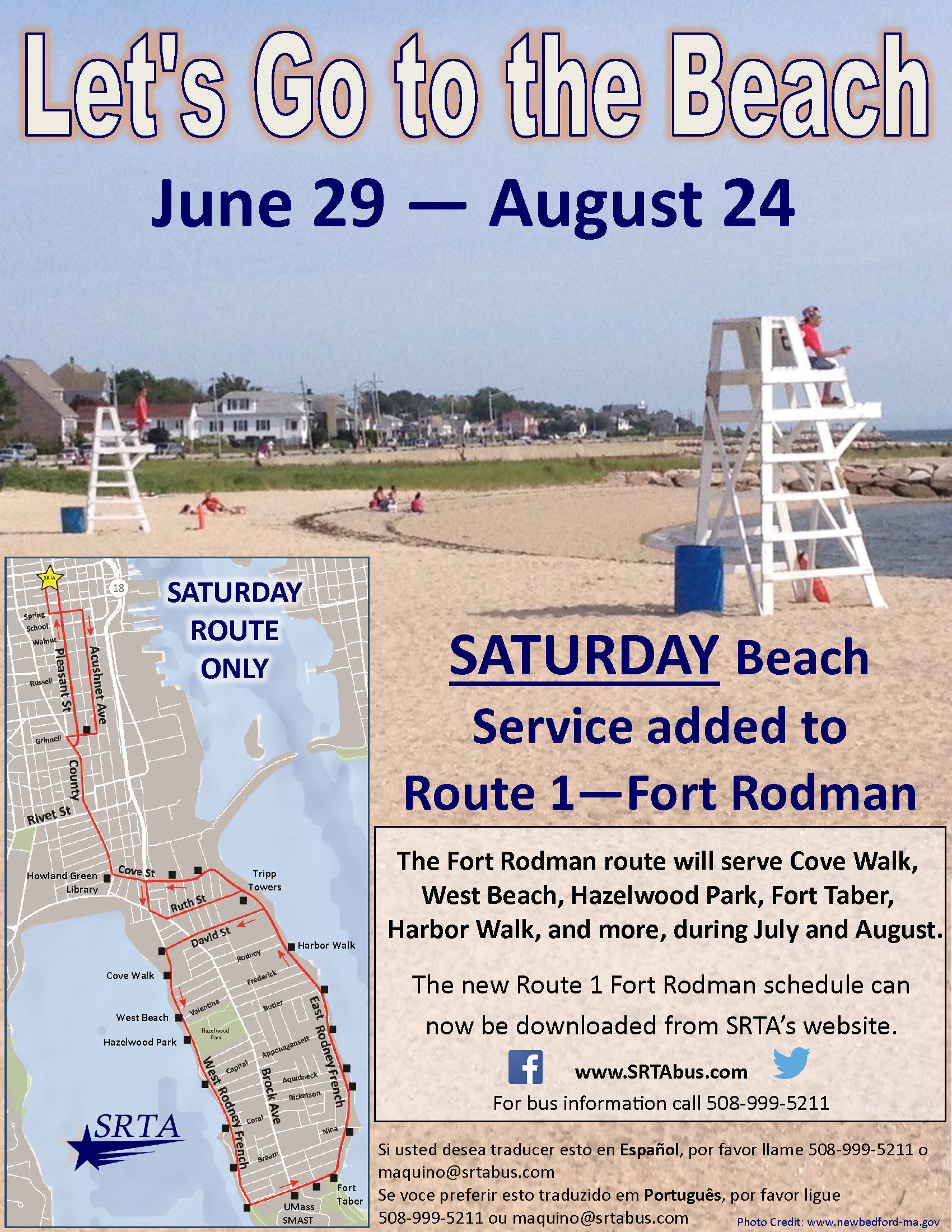 Route 1 – Fort Rodman Saturday Service to the Beach – SRTA